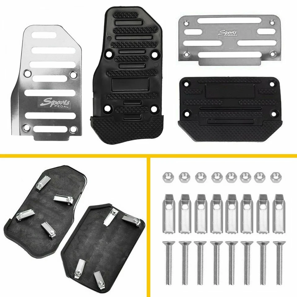 Silver Universal Car Accessories parts Non Slip Automatic Pedal Brake Foot Pad - Image 2 of 4