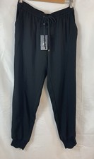 NEW Adrianna Papell Women's Black Tapered/Ribbed Cuffed Legs Pants Size 4, 109