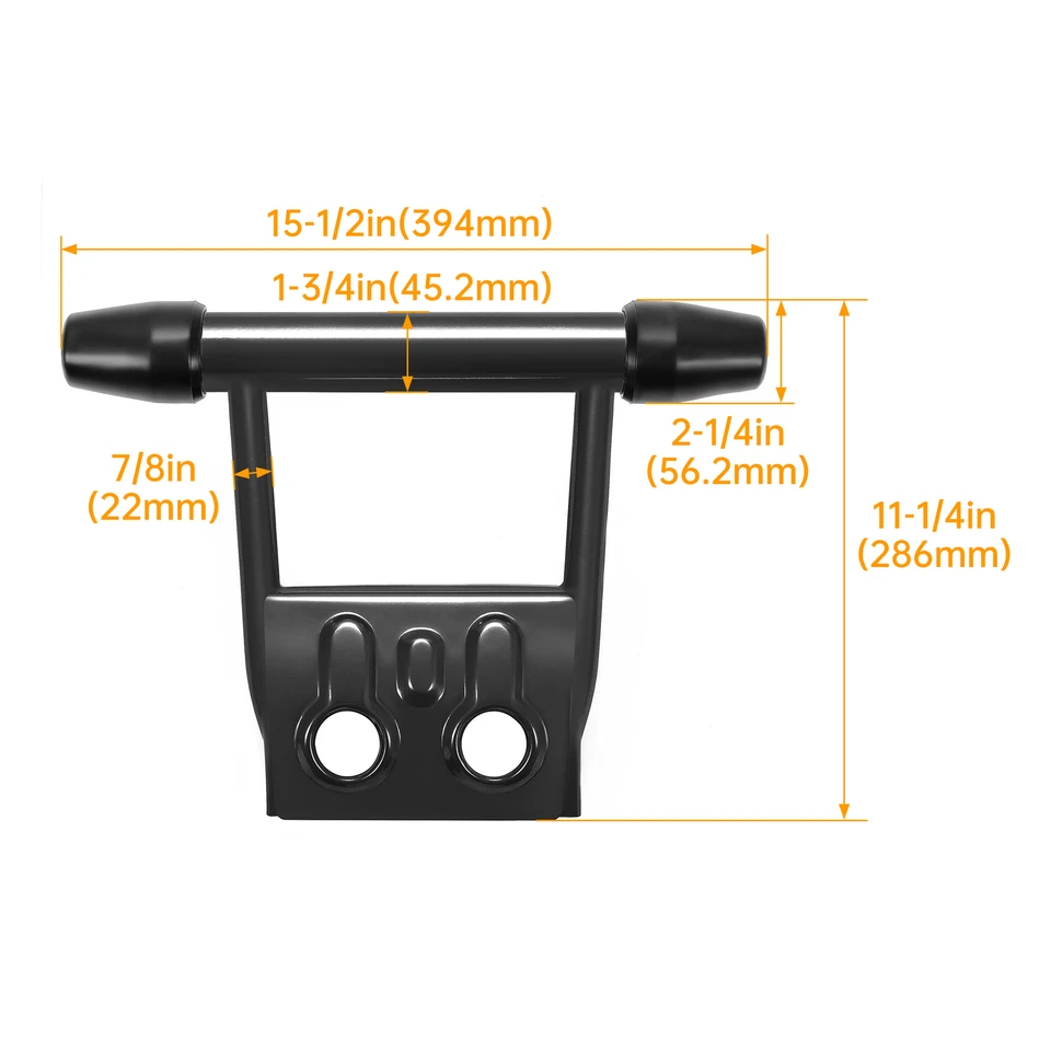 For Suzuki Quadracer 450 LTR450 2x4 Front Bumper Guard + Rubber End Caps Black - Image 2 of 4