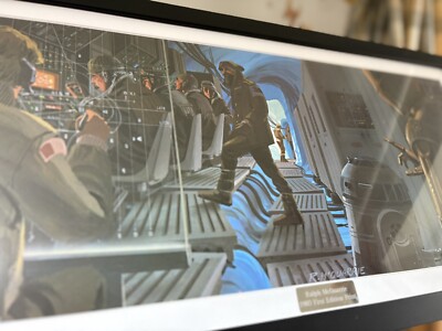Vintage 1980 Star Wars Ralph McQuarrie C3PO - R2D2 Hoth Base Concept Kunstdruck
