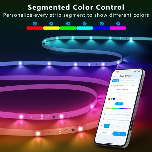 100Ft RGB Smart LED Strip Lights App Control Color Changing Music Sync Home Deco - Picture 5 of 12