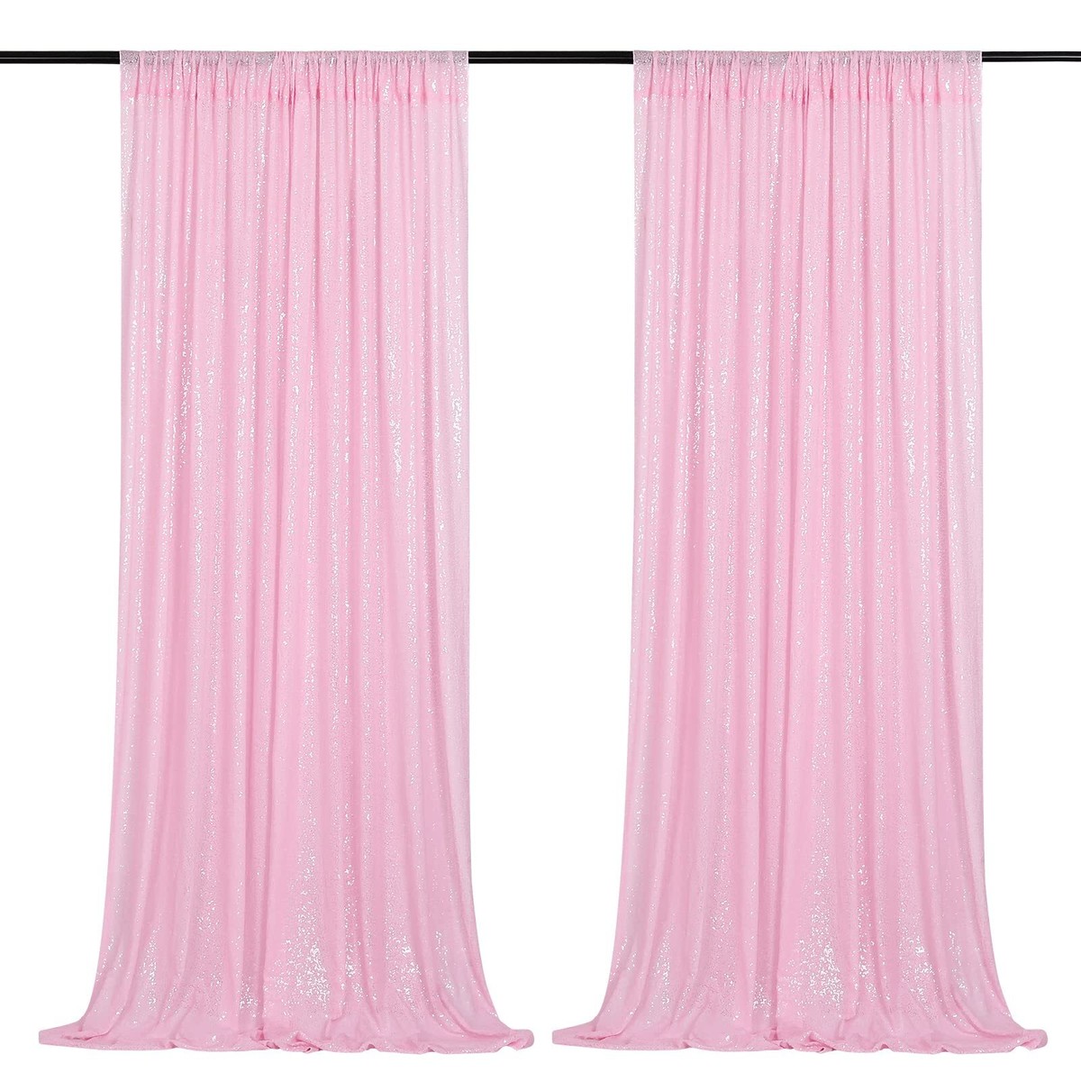 Sequin Backdrop Curtains – 2 Panels – Iridescent Hot Pink – 2ft X 8ft Each