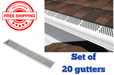 (Pack Of 20) 3ft. Snap-In White Vinyl Gutter Guard Cover Leaf Debris Protection
