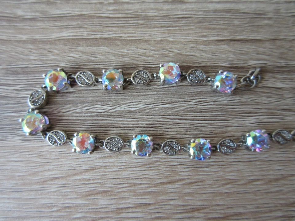 Brazalete de platino sobre plata de ley con topacio místico mercurio (6 mm) y circonitas Foto 2 de 4