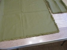 olive green cotton tablecloth 9 napkins 42 x 42 fringed edges
