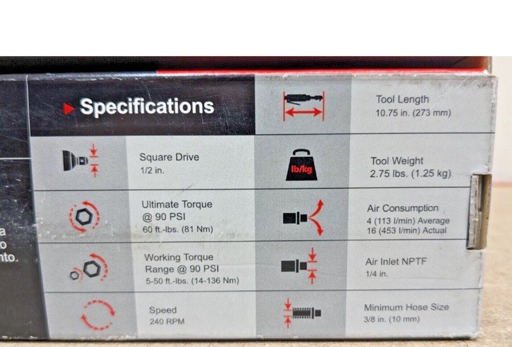 Chicago Pneumatic CP7828H High Speed Quiet Ratchet 1/2" New