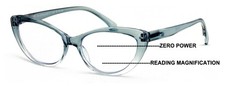 Gafas de lectura progresivas ojo de gato transparentes cero potencia en la parte superior para mujer - bloqueador azul