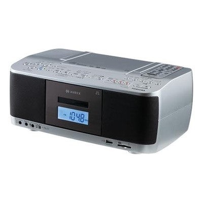 Toshiba AUREX Boombox TY-CDX92 Silver Bluetooth Speaker Recorder