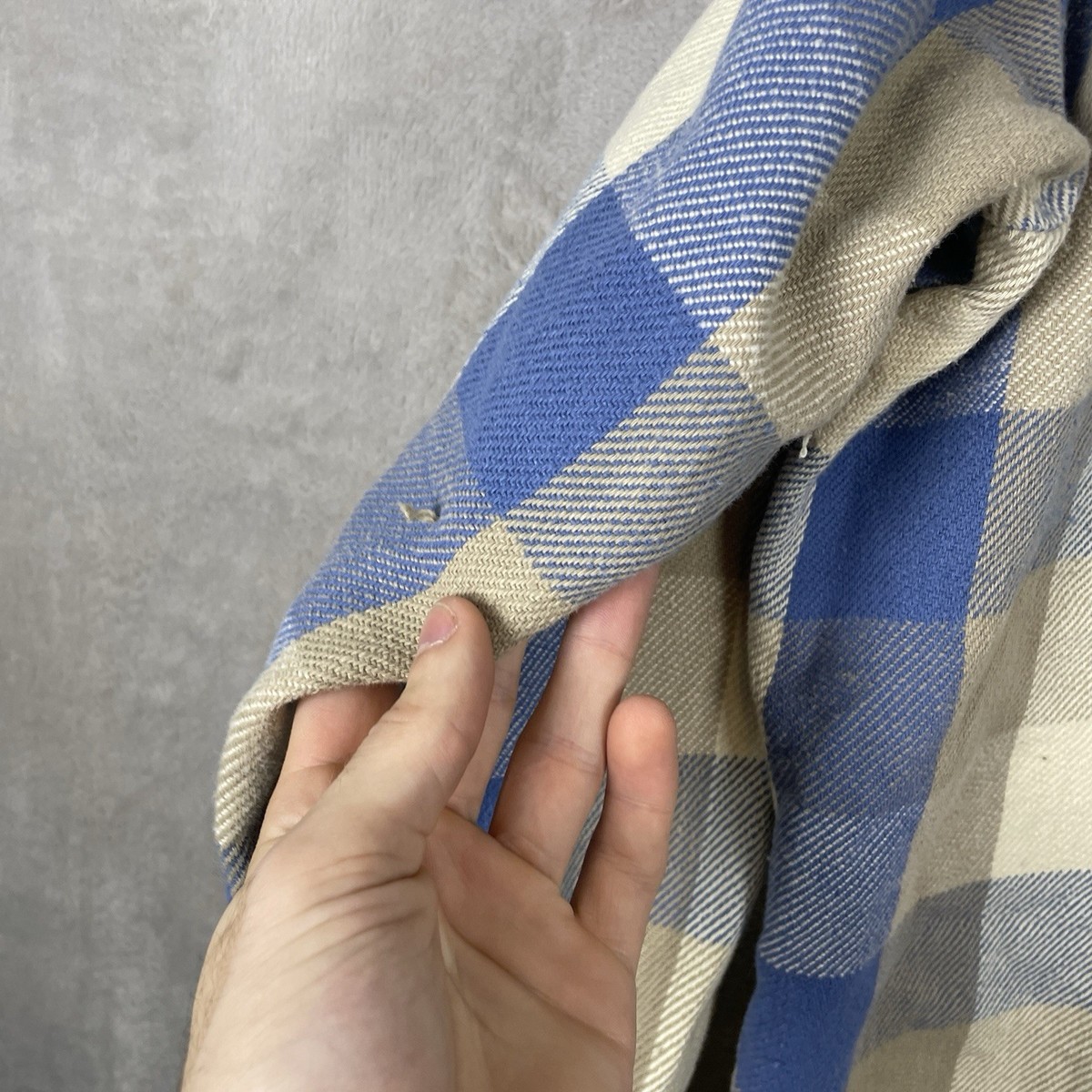 Vtg 70s Five Brother Flannel Shirt Mens Large Woven Heavyweight