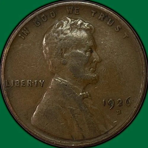 1926-D Lincoln Wheat Cent Very Fine VF Coin #38111