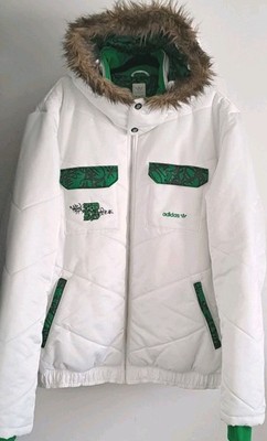 adidas x End To End Puffer Fur Down Coat Jacket XL Rare Vintage Retro Graffiti 