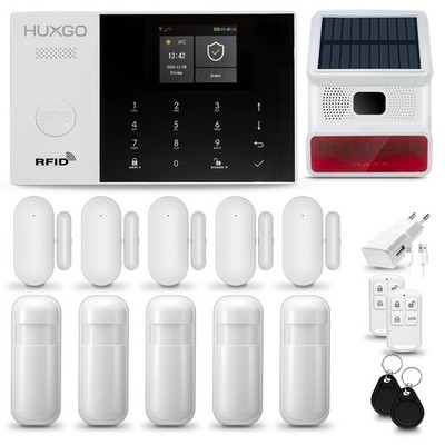 HXA005 Alarmanlage Set WiFi GSM 4G mit 5x PIR-sensor, 5x Türsensoren,Funk Sirene