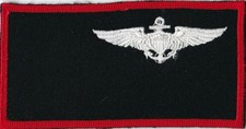 USN Naval Aviator Red Black Nametag Wing Patch A-1