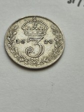 1920 King George V Silver Threepence Three Pence 3d 3p Coin Excellent Example 