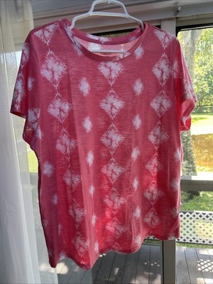 SONOMA Women s Pink Everyday Short Sleeve Crewneck Tee Size XXL