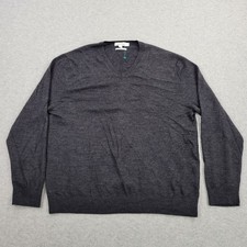 Calvin Klein Sweater Mens XL V-Neck Extra Fine Merino Wool Lightweight Pullover