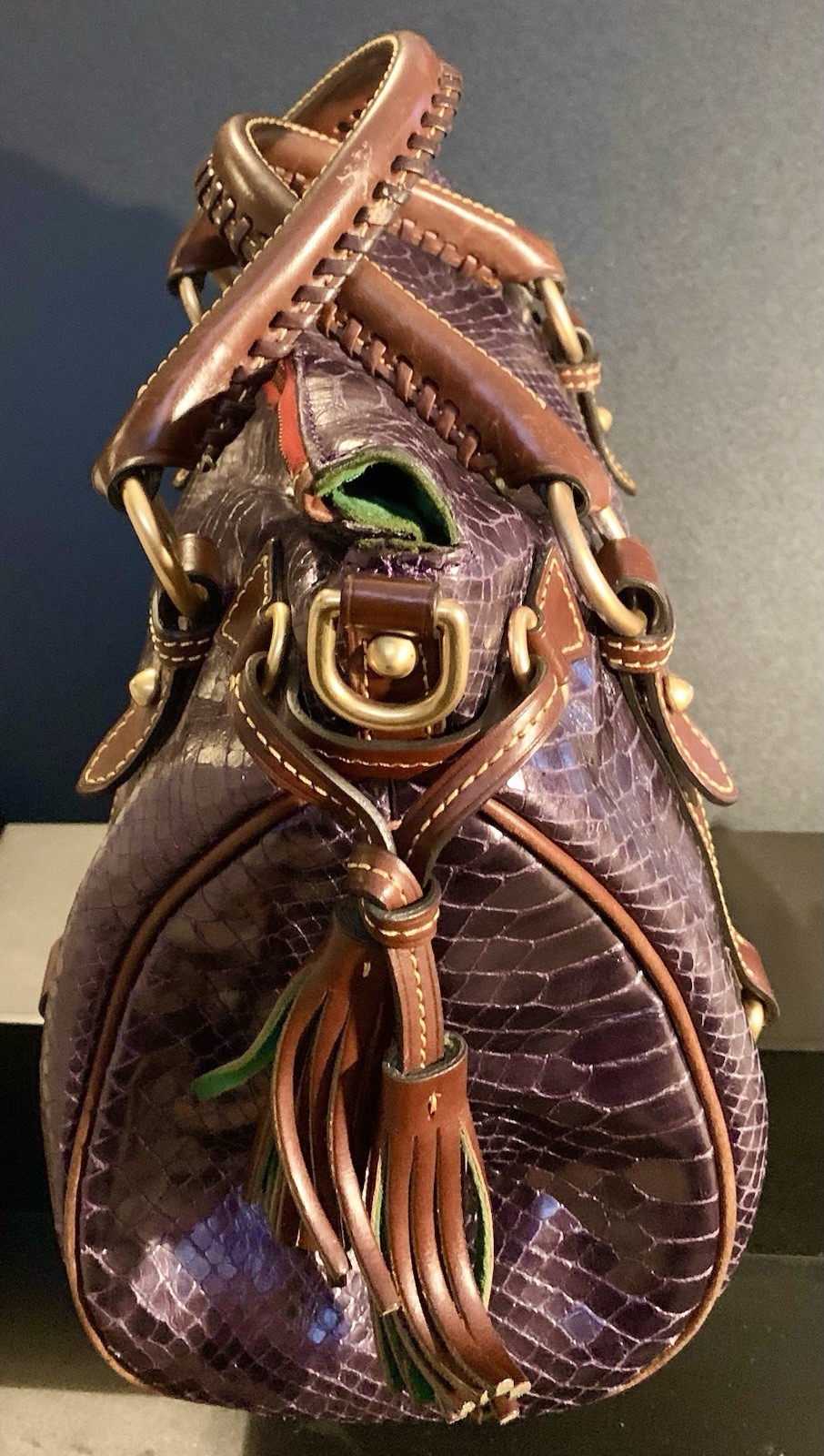 This is a Dooney & Bourke Python Florentine satch… - image 20