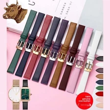 High Quality Ultra Thin Soft Genuine Leather Watch Band Strap 8mm-22mm Universal