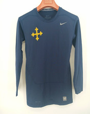 Nike Pro Combat Dri-FIT Compression Men's Blue Crew Neck Long Sleeve Tee L