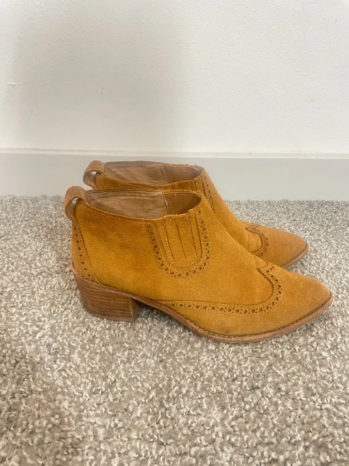 Madewell Botines Grayson Botines Gamuza Boho Chelsea Western Mujeres 8.5 Tostado Foto 2 de 4