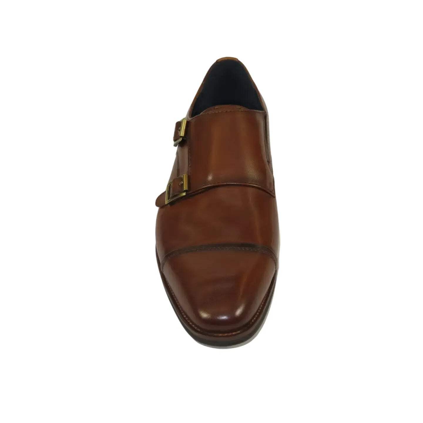 Men's Shoes STEVE MADDEN Leather upper Double Buckle Cap Toe TEON Tan image 2