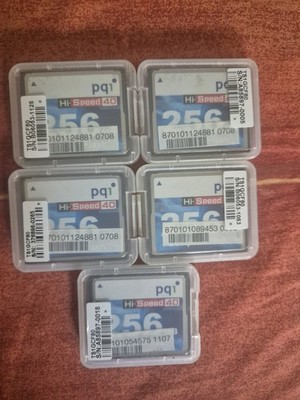 5 x 256MB HI-SPEED 40x PQI COMPACT FLASH CF SPEICHERKARTE 256 MB  CF-KARTE F33