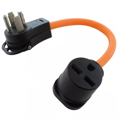 1.5 Ft. 14-30P 4-Prong Dryer Plug to 6-30R 3-Prong 30 Amp 250 Volt HVAC Female A
