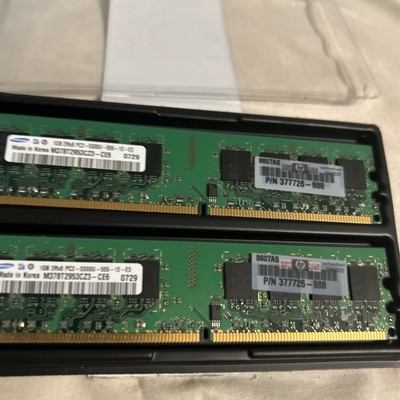 1GB PC-2  5300U -555-12-E3 Stick Ram Memory-2pieces.M378T2953CZ3 cE6 For HP Desk