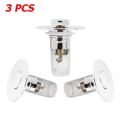 #ad 3PCS Stainless Steel Floor Drain Filter Bathroom Sink Hair Catcher Drain Filter $6.99