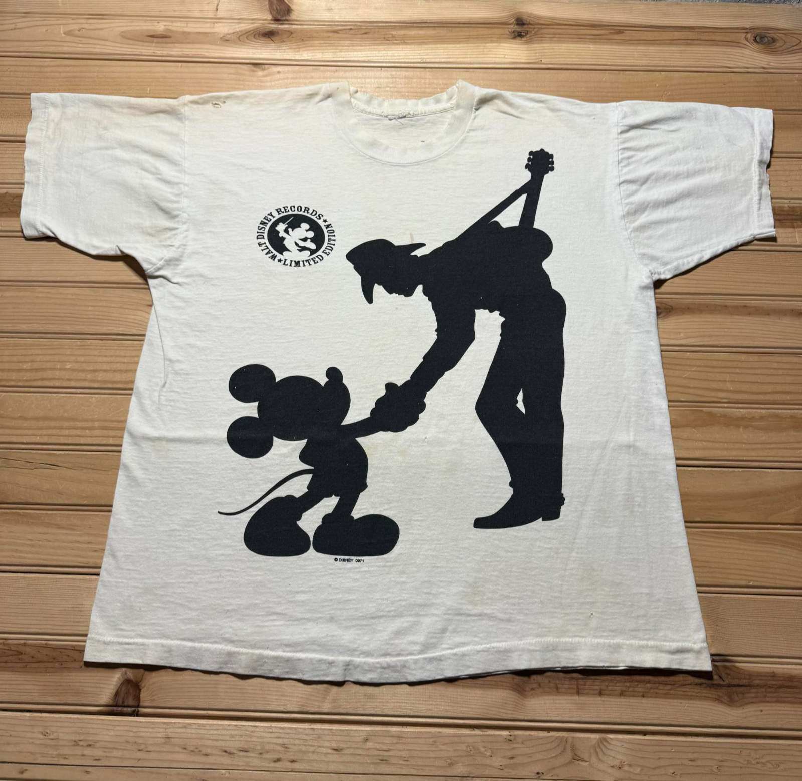 Vintage 90s Mickey Mouse Cowboy Walt Disney Records Limited Edition Shirt Large