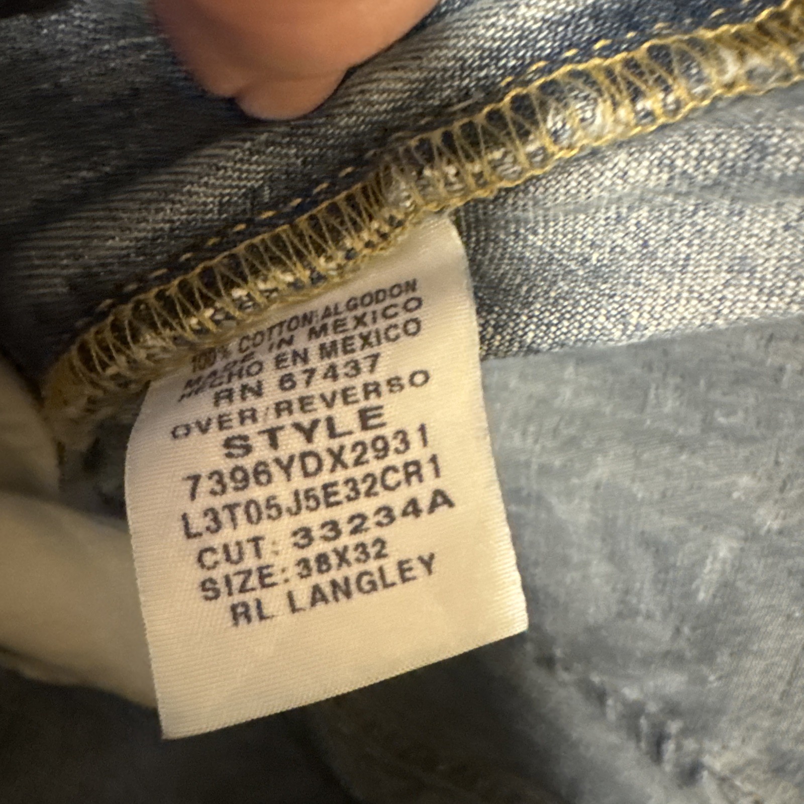 Ralph Lauren Polo Jeans Co Mens 38x32 Relaxed Straight Leg Hayden Jeans thumbnail 3