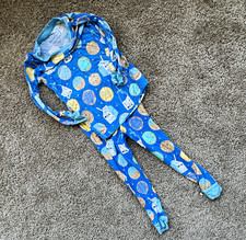 Little Sleepies Blue Multicolor Graphic Print Bamboo 2-Piece Pajama Set 12-18M
