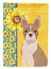 Caroline's Treasures WDK5334CHF Summer Sunflowers Fawn Boston Terrier House
