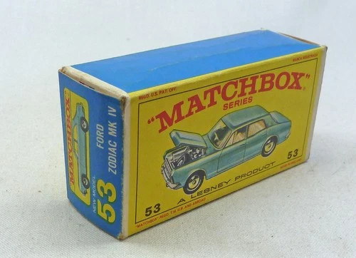Lesney Matchbox Toys MB53c Ford Zodiac ORIGINAL Empty E4 Type Box
