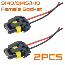 2pcs 9140 9145 H10 Female Connector Socket for Fog Light Wiring Pigtail Harness