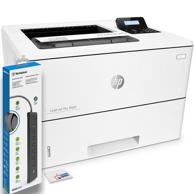 HP LaserJet Pro M501dn Monochrome Laser Printer (J8H61A)  With Power Strip