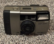 Minolta Vectis 200 IX-Date Silver Point Shoot APS Film Camera - Tested Works