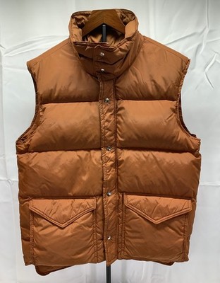 Vintage Frostline Kit Mens Large Burnt Orange Nylon Puffer Down Vest Rancher