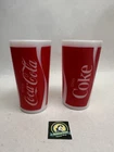 2 Two Vintage Coca Cola Milk Glass 5” Tumbler Very Rare Coke