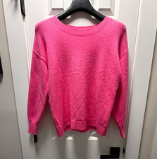 LOFT Pink Solid Crew Neck Long Sleeve Knit Pullover Sweater Women's XS