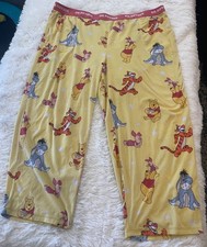 Winnie the Pooh yellow Womans Pj pants size 3XL soft elastic with pockets