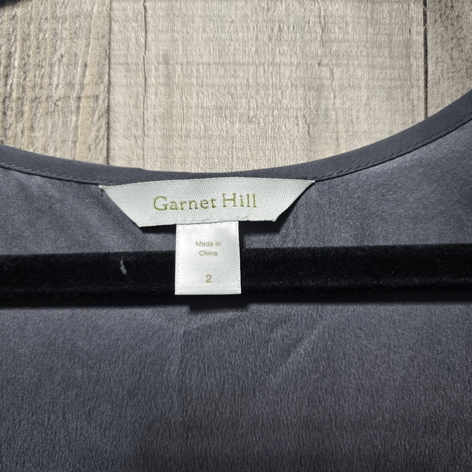 Vestido midi con volantes de seda gris granate Hill 2 Foto 3 de 4