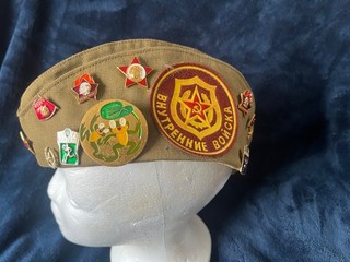 Vintage Soviet Union Pilotka Internal Troops Patch & 25 Pins & Badges size 57