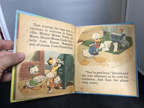 Vintage 1960s Walt Disney's Donald Duck's Lucky Day book - BC1B - Foto 9 di 19