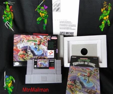 READ Fan Art Box TMNT IV 🐢Turtles in Time SNES CIB AUTHENTIC Cart-Man-Dust-Tray