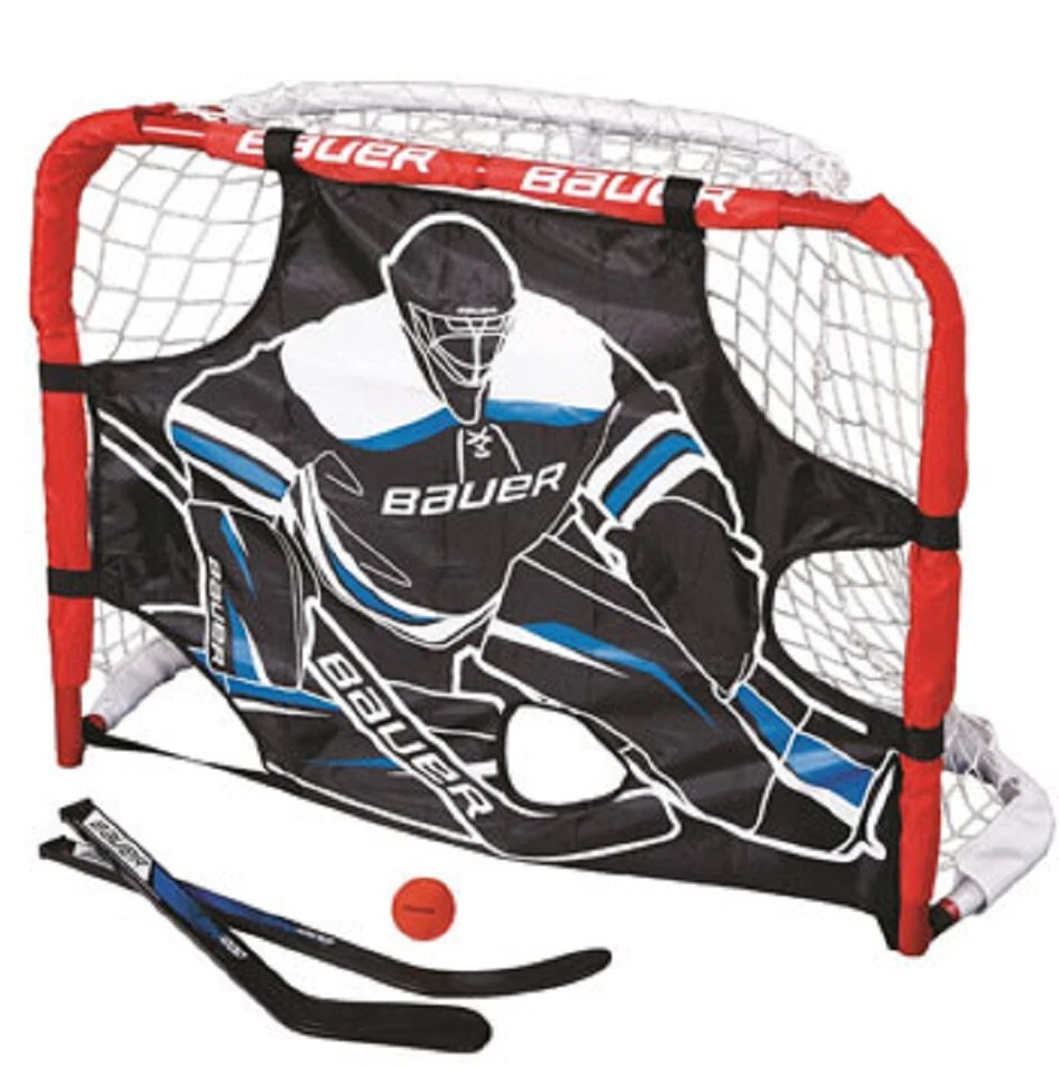 Bauer Knie Hockey Pro Tor 30.5" + Schläger Ball und Shooter