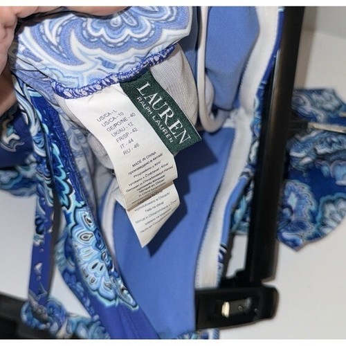 Ralph Lauren ladies bathing suit, one piece, ECU size 10 blue Paisley swimsuiuit - Picture 5 of 5