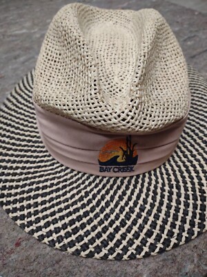 Ahead Fine Hats Headgear Unisex Two Tone Straw Golf Hat Fedora S/M Vintage Retro Ahead Straw Hat | eBay main image 3