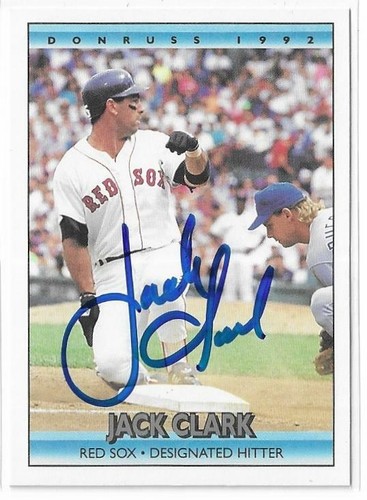 JACK CLARK Autographed Signed 1992 Donruss Baseball card #169 Boston Red Sox COA