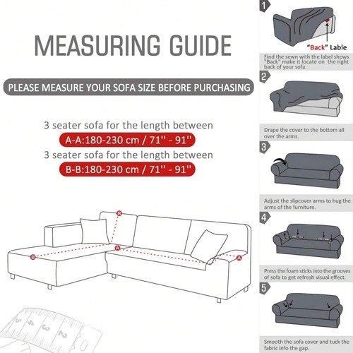L-Shape Sofa Cover Velvet Stretch Slipcover,Seater Sectional Couch Protector - Picture 91 of 108